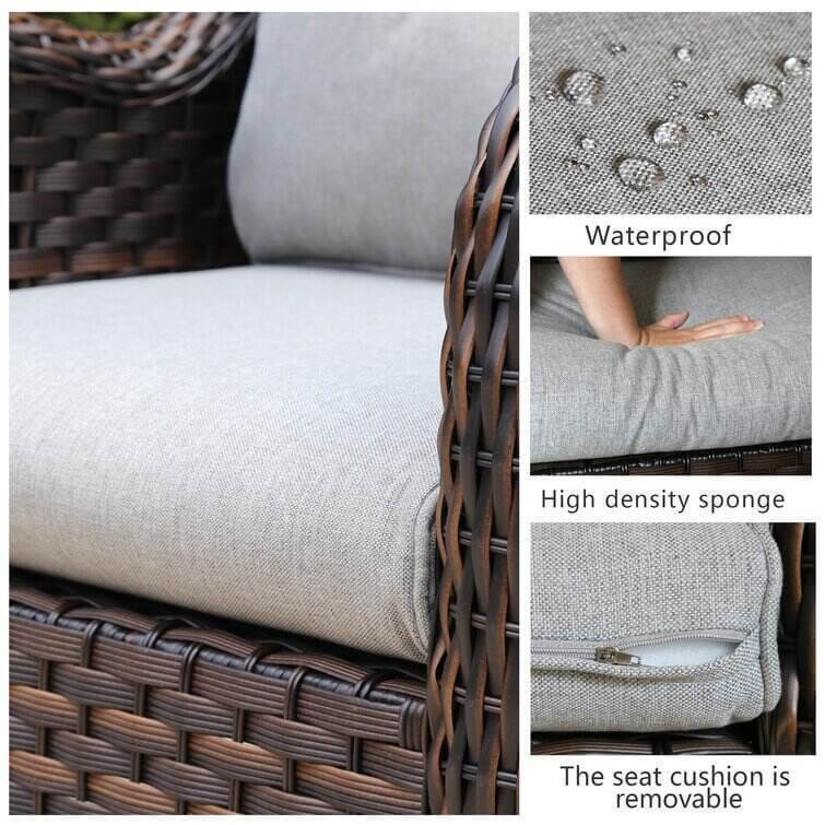 Linkwood Rocking Swivel Patio Chair with Cushions (Set of 2)