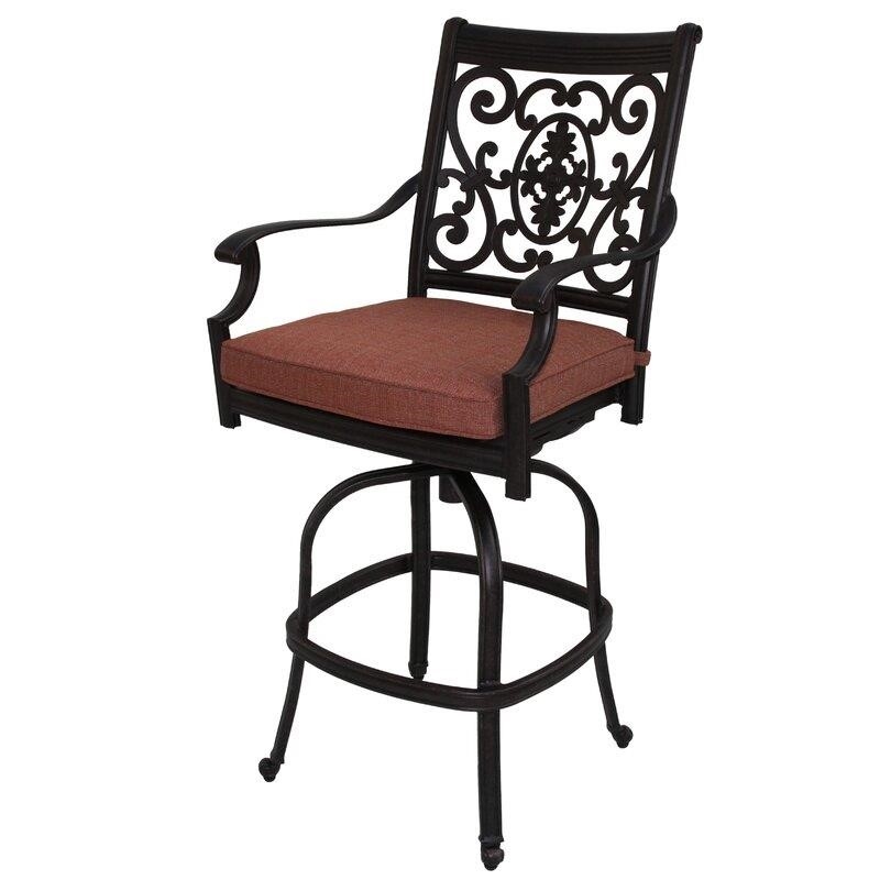 Mccraney Round 4 - Person 42'' Long Aluminum Bar Height Dining Set with Cushions