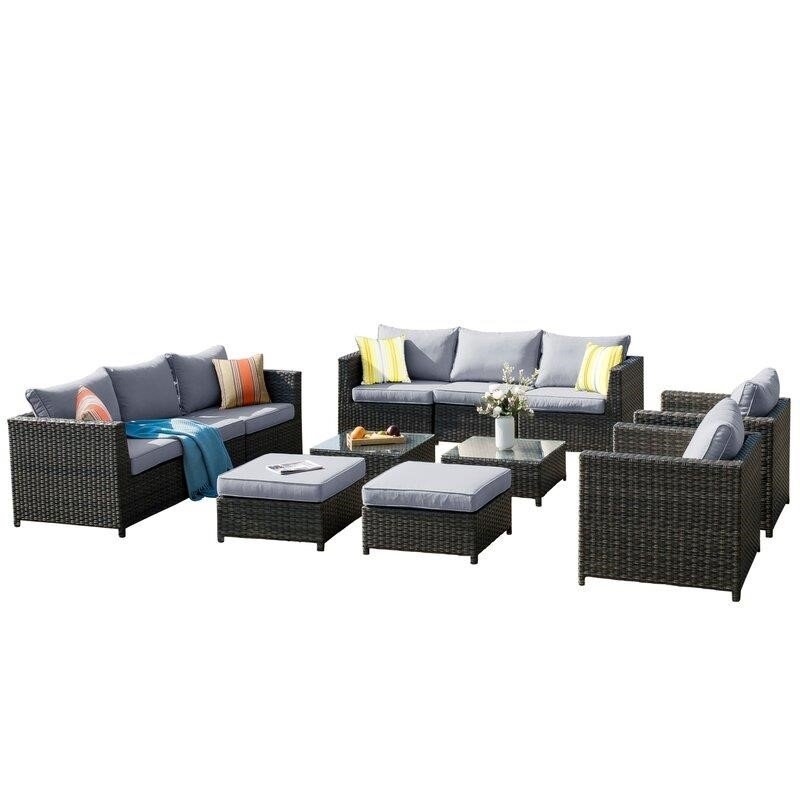 Cassville Wicker/Rattan 8 - Person Seating Group with Cushions