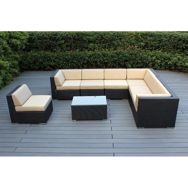 Billyjo Wicker/Rattan 7 - Person Seating Group with Cushions