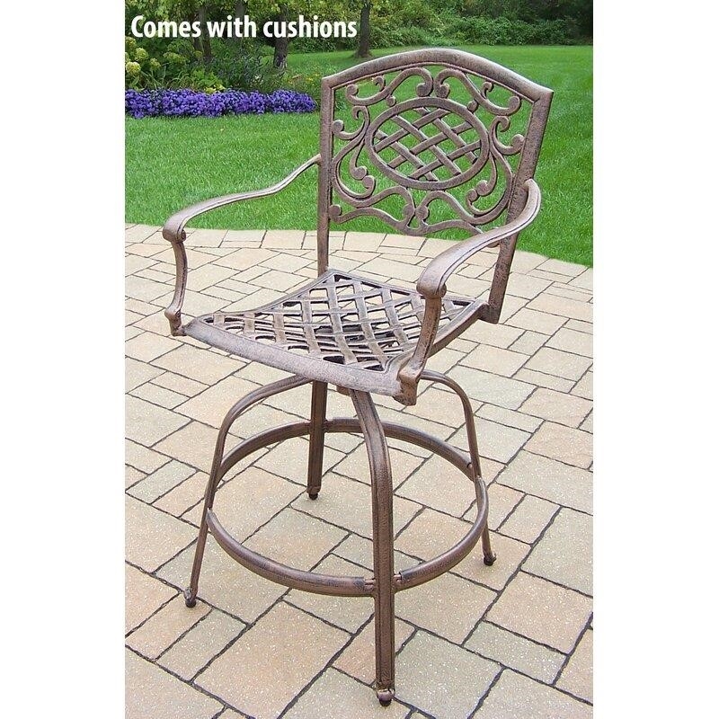 Wendling Round 4 - Person Aluminum Bar Height Dining Set with Cushions and Umbrella