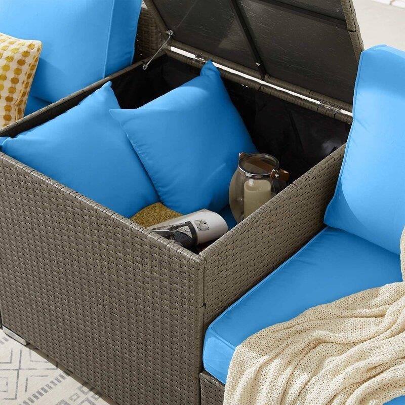 Aaleena Wicker/Rattan 6 - Person Seating Group with Cushions