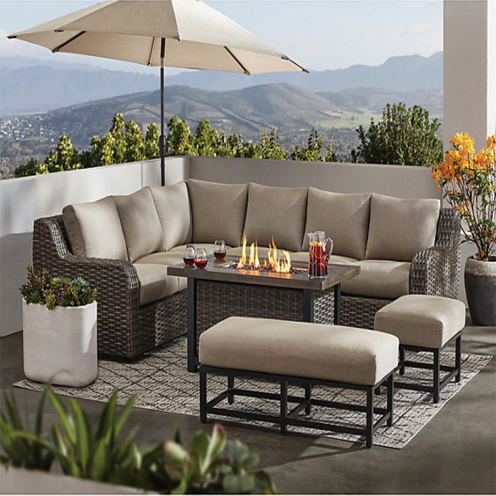 Athena 7-Piece Sectional with Firepit