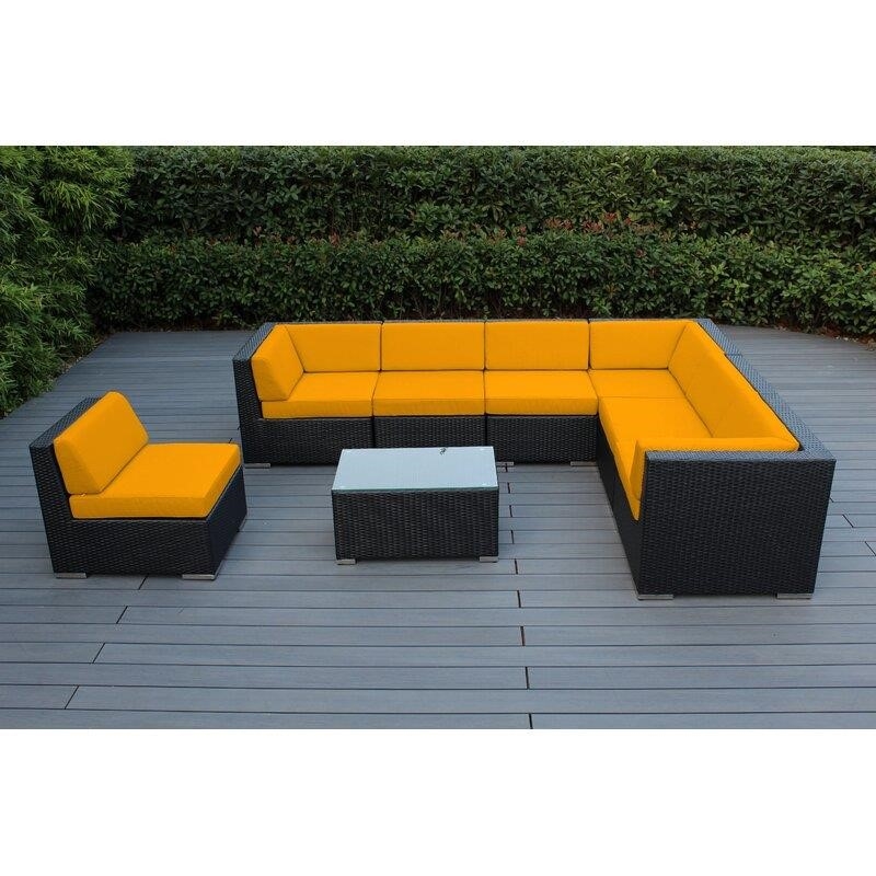 Billyjo Wicker/Rattan 7 - Person Seating Group with Cushions