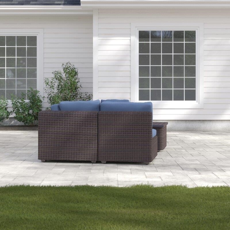 Fernando Wicker/Rattan 5 - Person Seating Group with Cushions