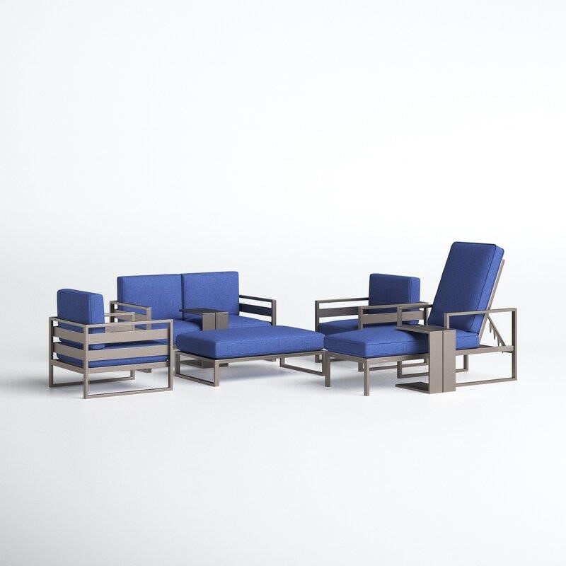 Aves Metal 5 - Person Seating Group with Cushions