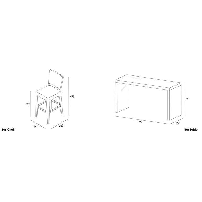 Gilleland Rectangular 6 - Person 78.75'' Long Bar Height Dining Set with Cushions