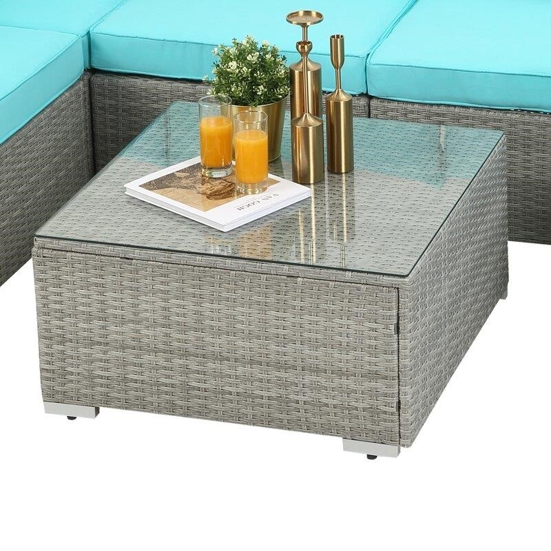 Polla Wicker/Rattan 4 - Person Seating Group with Cushions