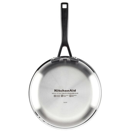 KitchenAid 5-Ply Clad Stainless Steel Cookware Set, 10-Piece, Polished Stainless Steel