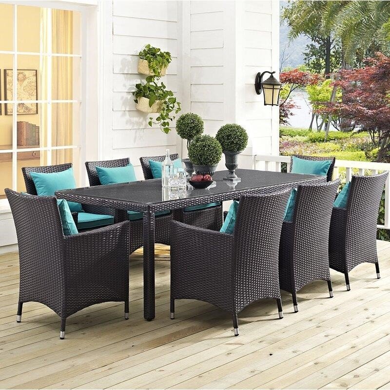 Brentwood Rectangular 6 - Person Dining Set with Cushions