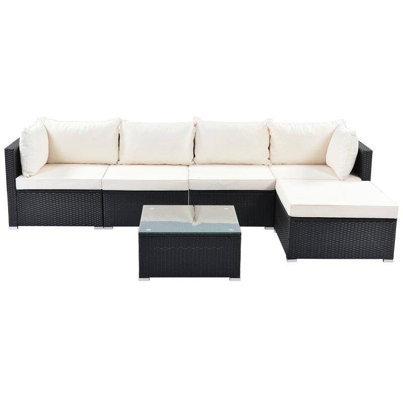 Keylin Wicker/Rattan 5 - Person Seating Group with Cushions