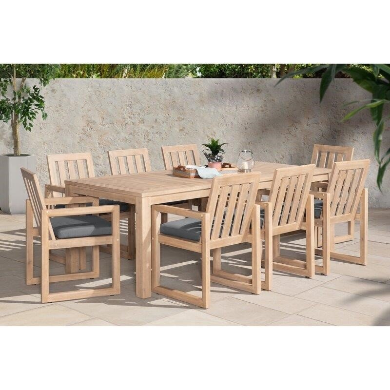 Demello Rectangular 8 - Person 87'' Long Dining Set with Cushions