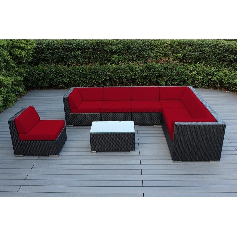 Billyjo Wicker/Rattan 7 - Person Seating Group with Cushions