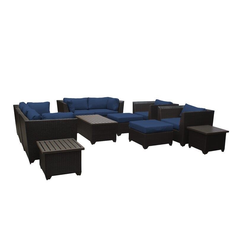 Tegan Wicker/Rattan 7 - Person Seating Group with Cushions