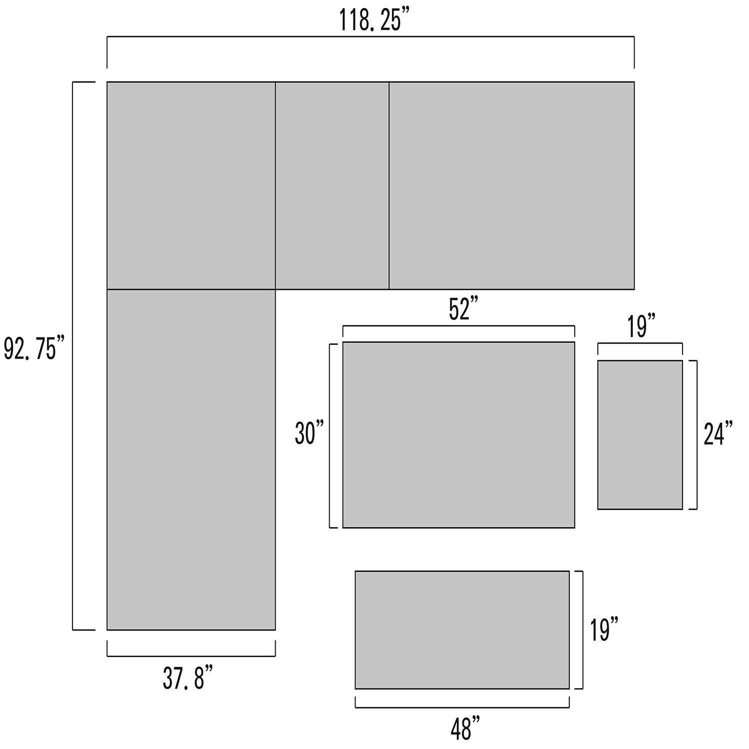 Athena 7-Piece Sectional with Firepit