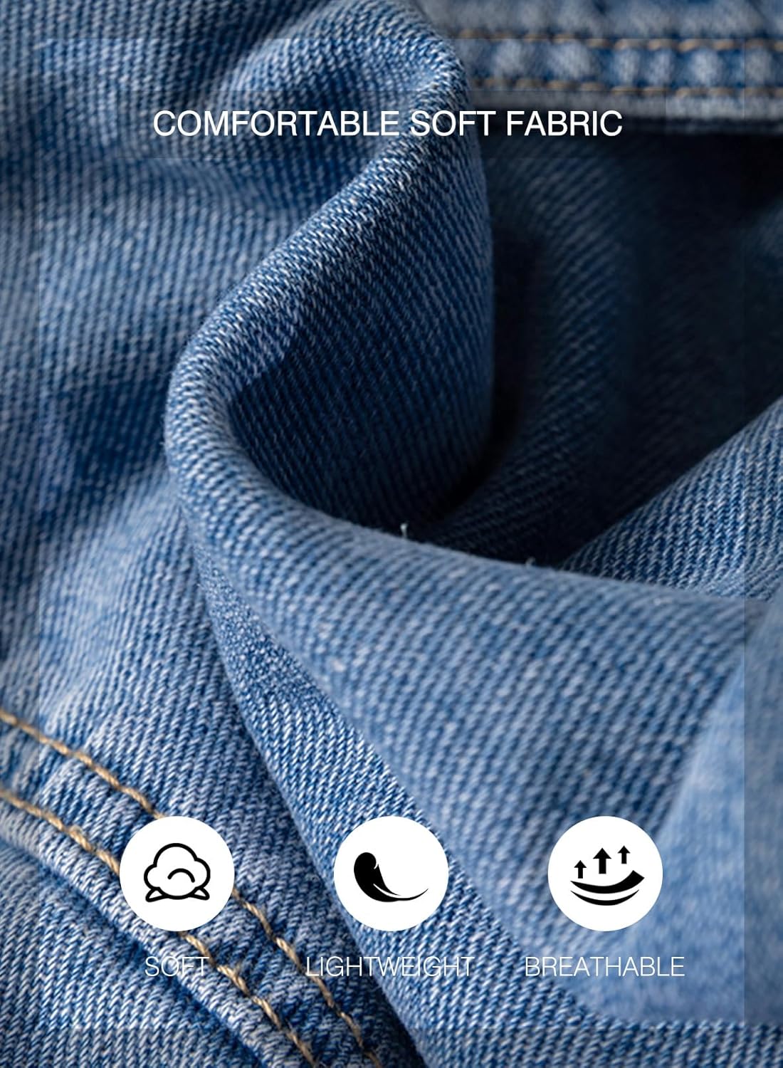 SHEWIN Womens Denim Jacket Casual Long Sleeve Drop Shoulder Button Front Jean Jacket Coat With Pockets