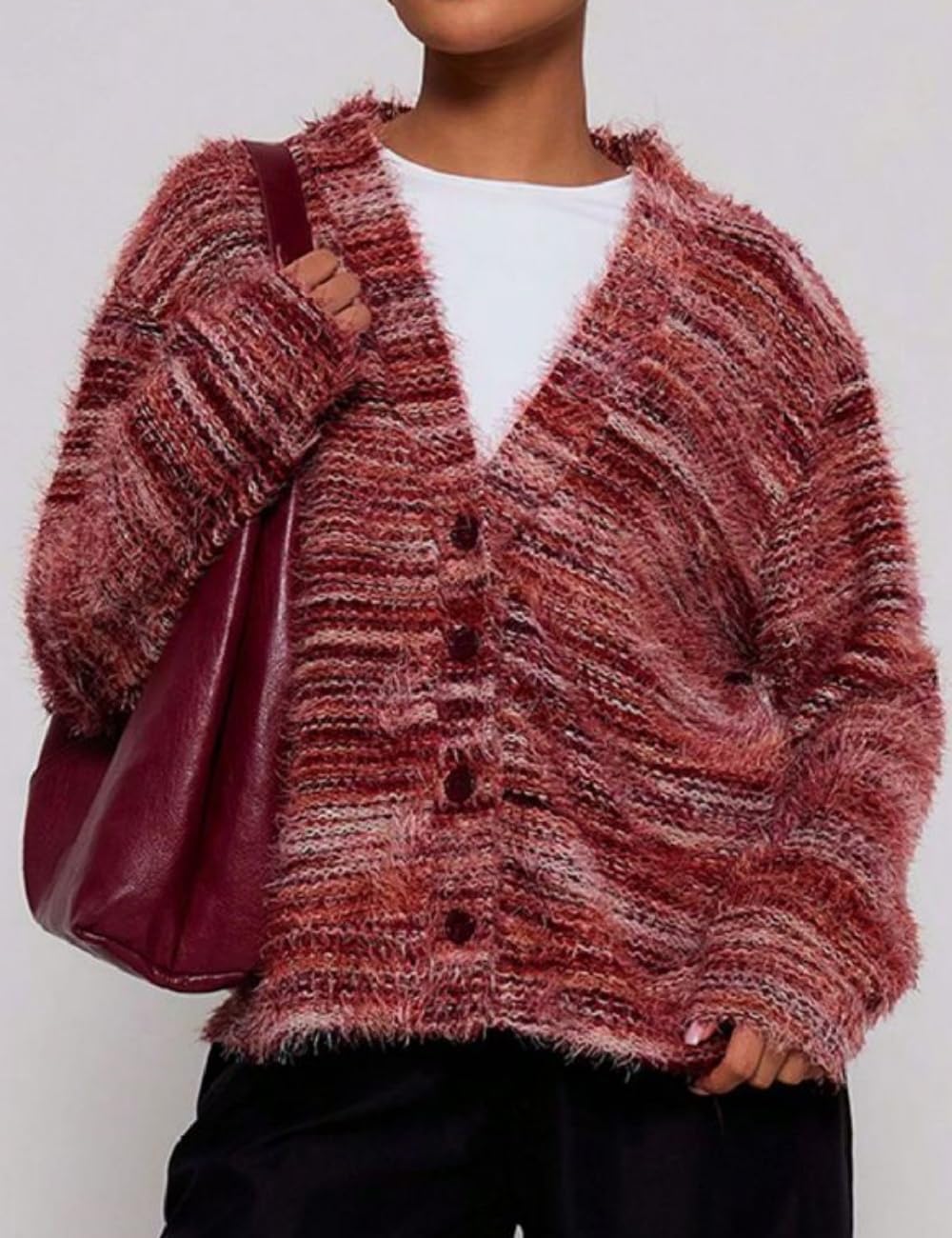 AHAIJ Cardigan en tricot léger à rayures arc-en-ciel à manches longues ouvert sur le devant pour femme, tailles S à 3XL