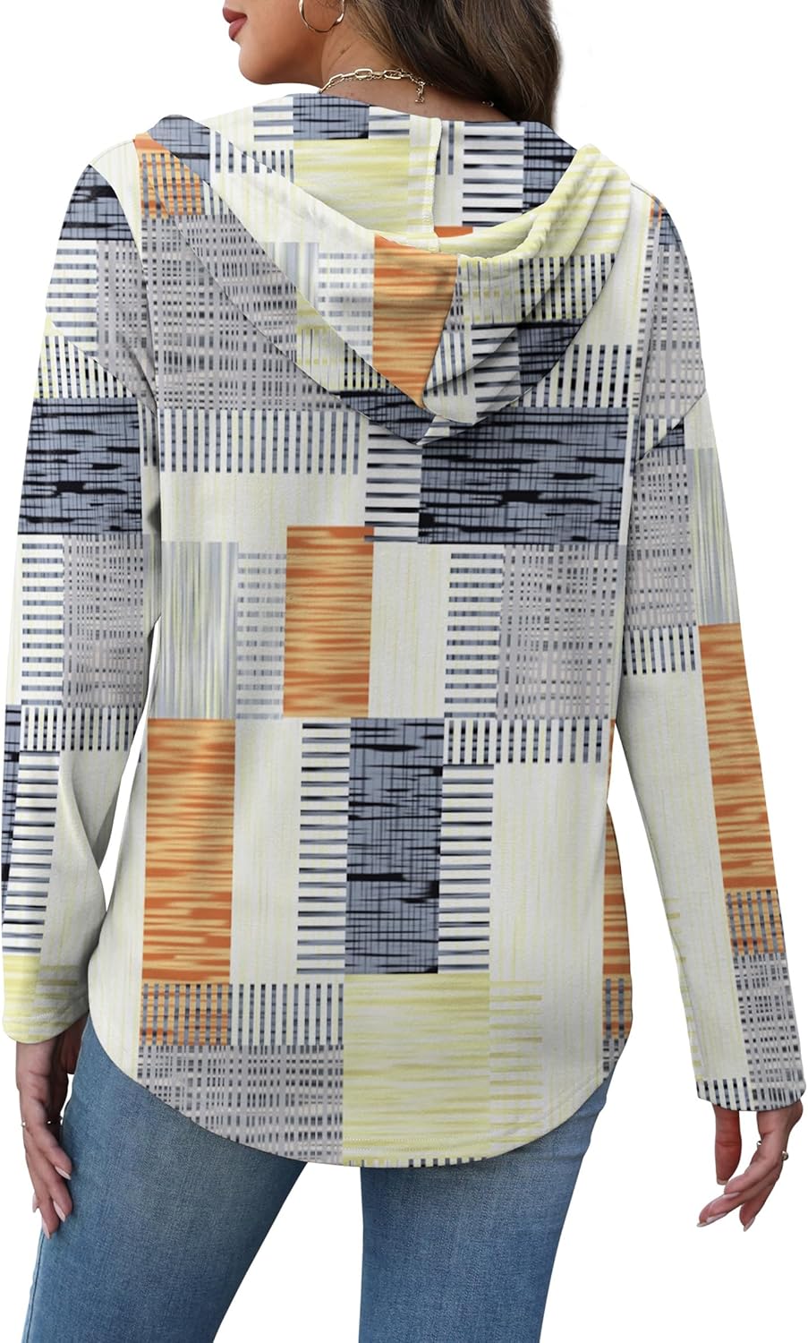 RUMIA Womens Tops V Neck Button Sweatshirt for Women Pullover Long Sleeve Shirts Fall Outfits 2025 Loose Fit S-3XL