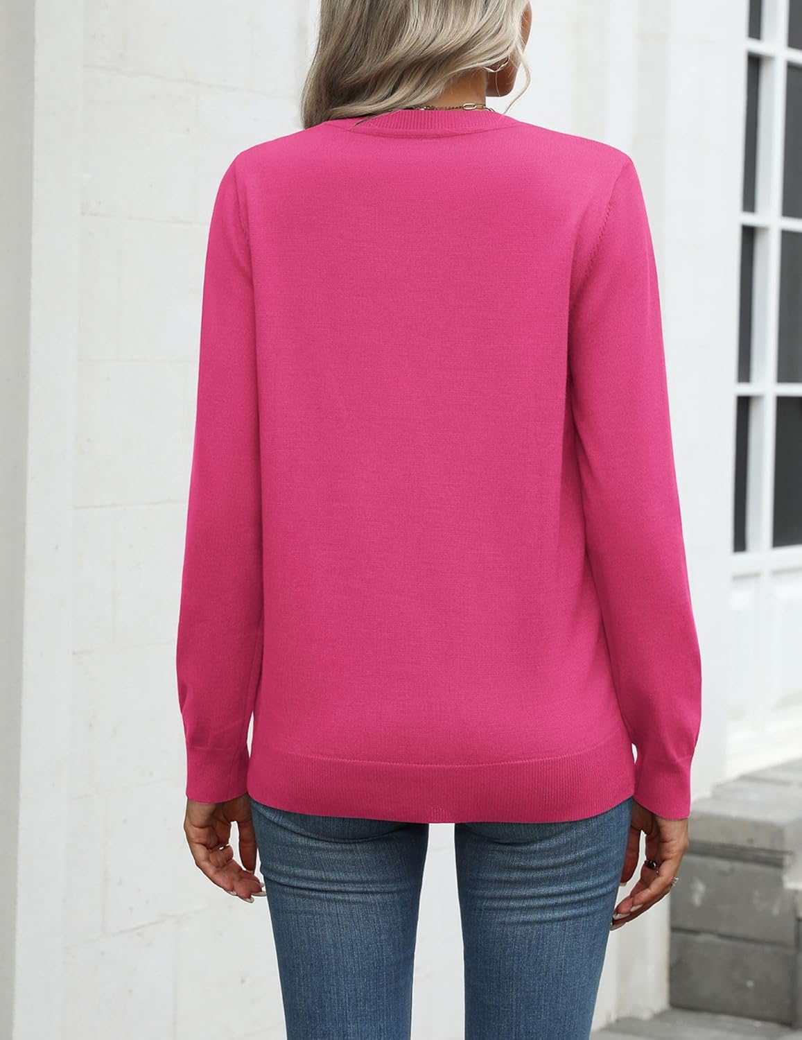 Zeagoo Womens 2025 Fall Sweaters Long Sleeve Tops Classic Crew Neck Pullover Sweaters Loose Dressy Casual Basic Clothes