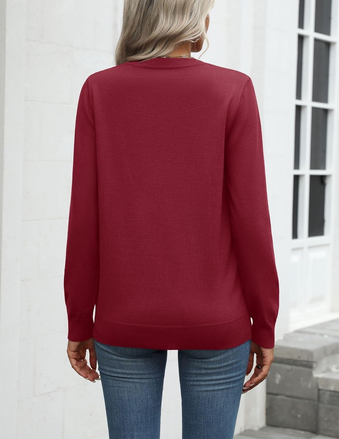 Zeagoo Womens 2025 Fall Sweaters Long Sleeve Tops Classic Crew Neck Pullover Sweaters Loose Dressy Casual Basic Clothes