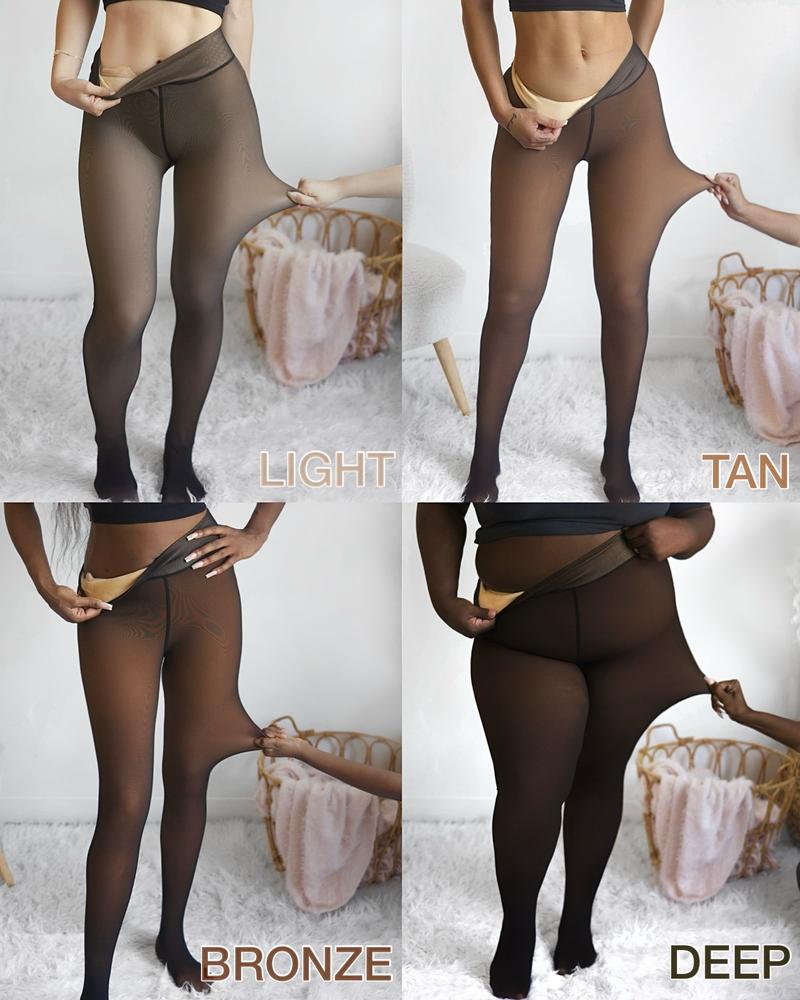 THE ORIGINAL! 4 SHADES • SIZE XS - 3XL • MAGIC FLEECE LINED LEGGINGS • CLOSED FOOT - Fleece Tights Available in Plus Size and Light to Brown Fu