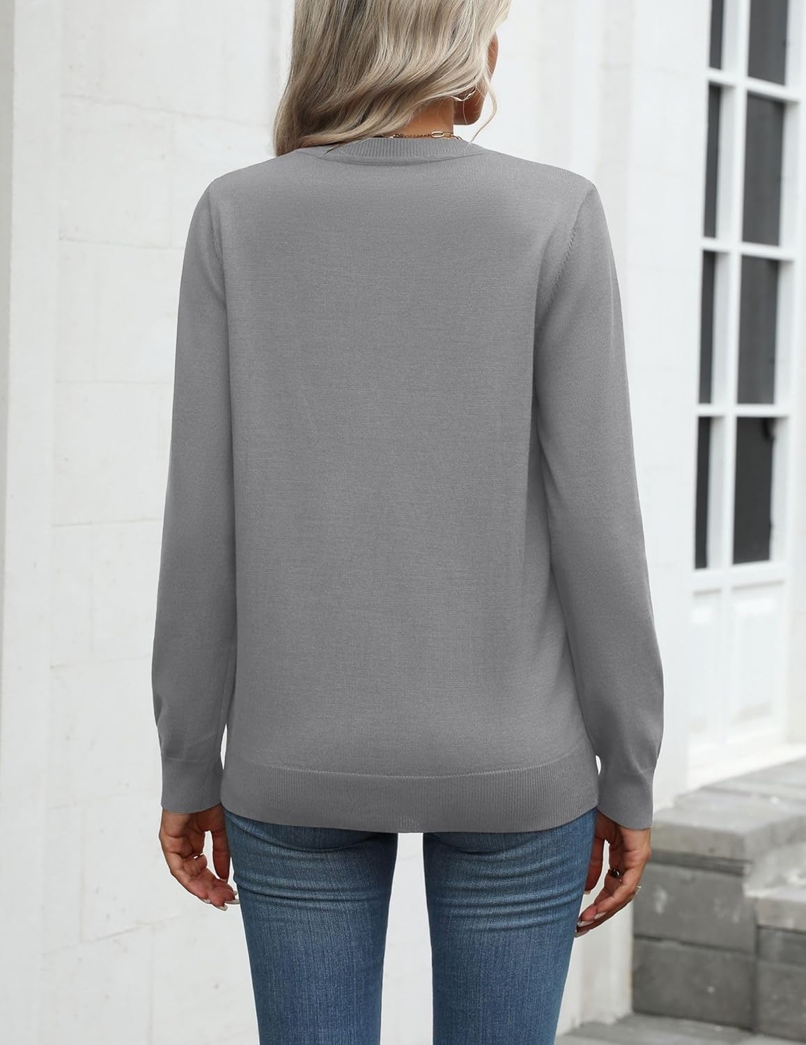 Zeagoo Womens 2025 Fall Sweaters Long Sleeve Tops Classic Crew Neck Pullover Sweaters Loose Dressy Casual Basic Clothes