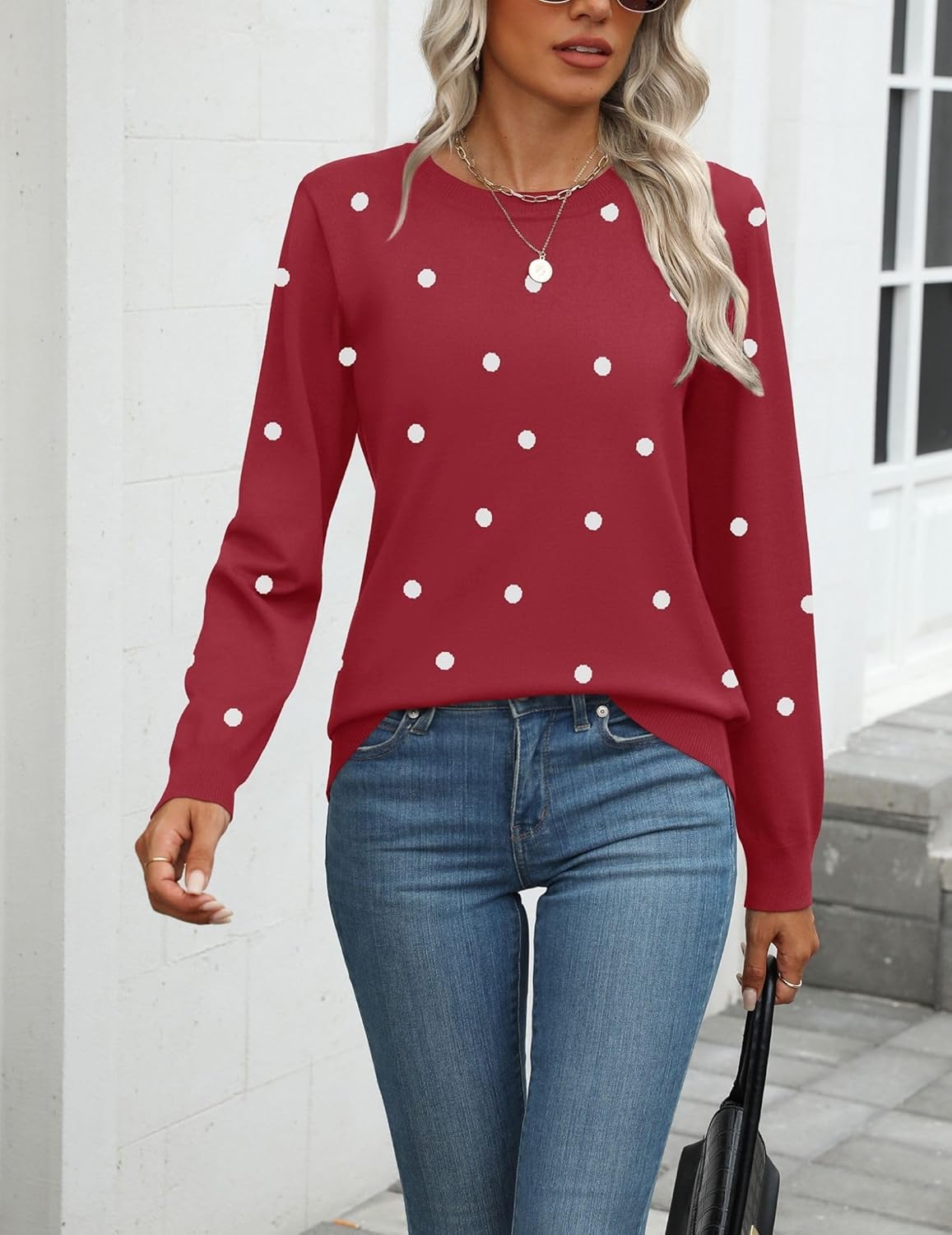 Zeagoo Womens 2025 Fall Sweaters Long Sleeve Tops Classic Crew Neck Pullover Sweaters Loose Dressy Casual Basic Clothes