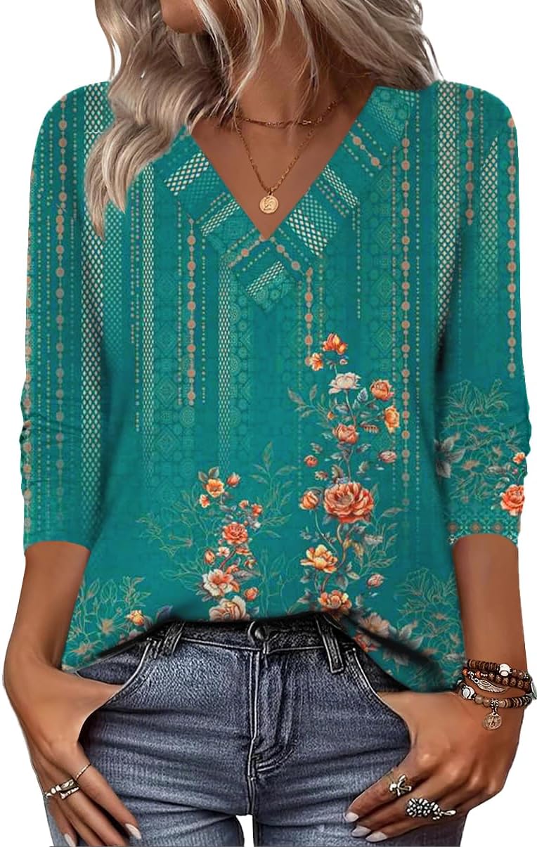 Zeagoo Women Long Sleeve Tops Dressy Casual V Neck Tshirts Basics Tee 2025 Fall Trendy Clothes