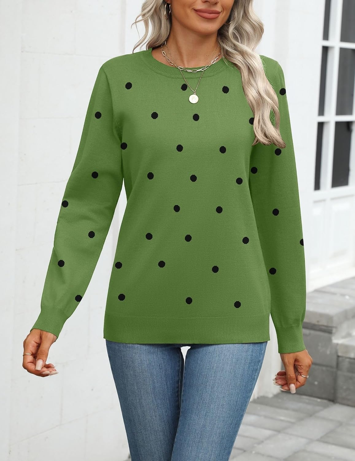 Zeagoo Womens 2025 Fall Sweaters Long Sleeve Tops Classic Crew Neck Pullover Sweaters Loose Dressy Casual Basic Clothes