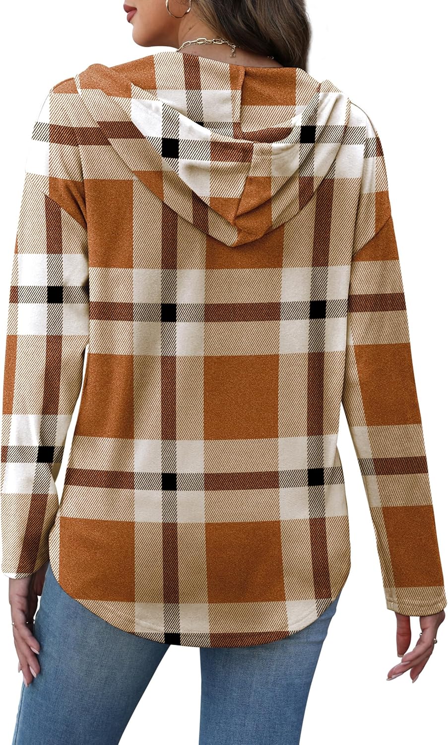 RUMIA Womens Tops V Neck Button Sweatshirt for Women Pullover Long Sleeve Shirts Fall Outfits 2025 Loose Fit S-3XL