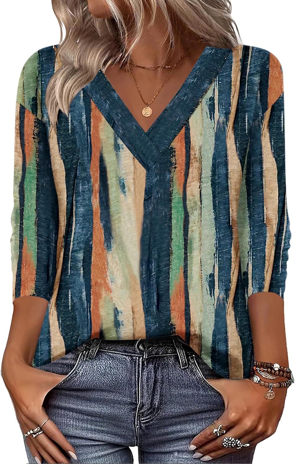 Zeagoo Women Long Sleeve Tops Dressy Casual V Neck Tshirts Basics Tee 2025 Fall Trendy Clothes