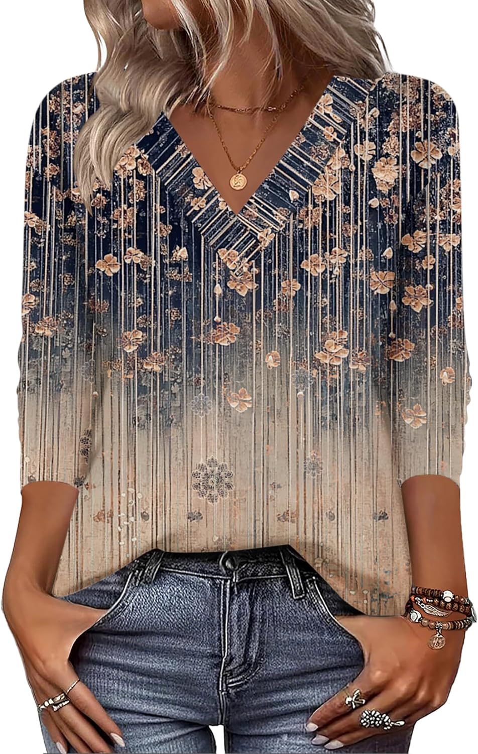 Zeagoo Women Long Sleeve Tops Dressy Casual V Neck Tshirts Basics Tee 2025 Fall Trendy Clothes