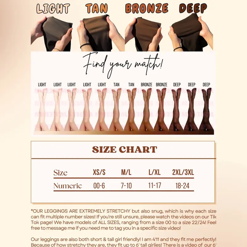 THE ORIGINAL! 4 SHADES • SIZE XS - 3XL • MAGIC FLEECE LINED LEGGINGS • CLOSED FOOT - Fleece Tights Available in Plus Size and Light to Brown Fu