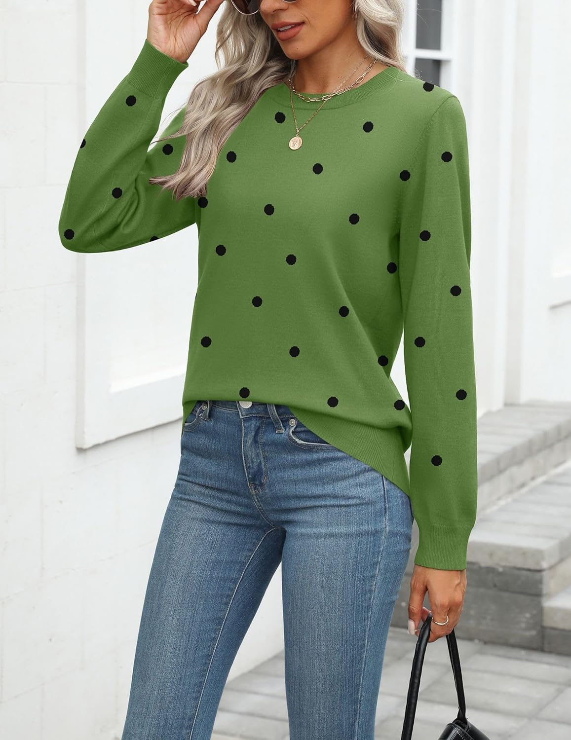 Zeagoo Womens 2025 Fall Sweaters Long Sleeve Tops Classic Crew Neck Pullover Sweaters Loose Dressy Casual Basic Clothes