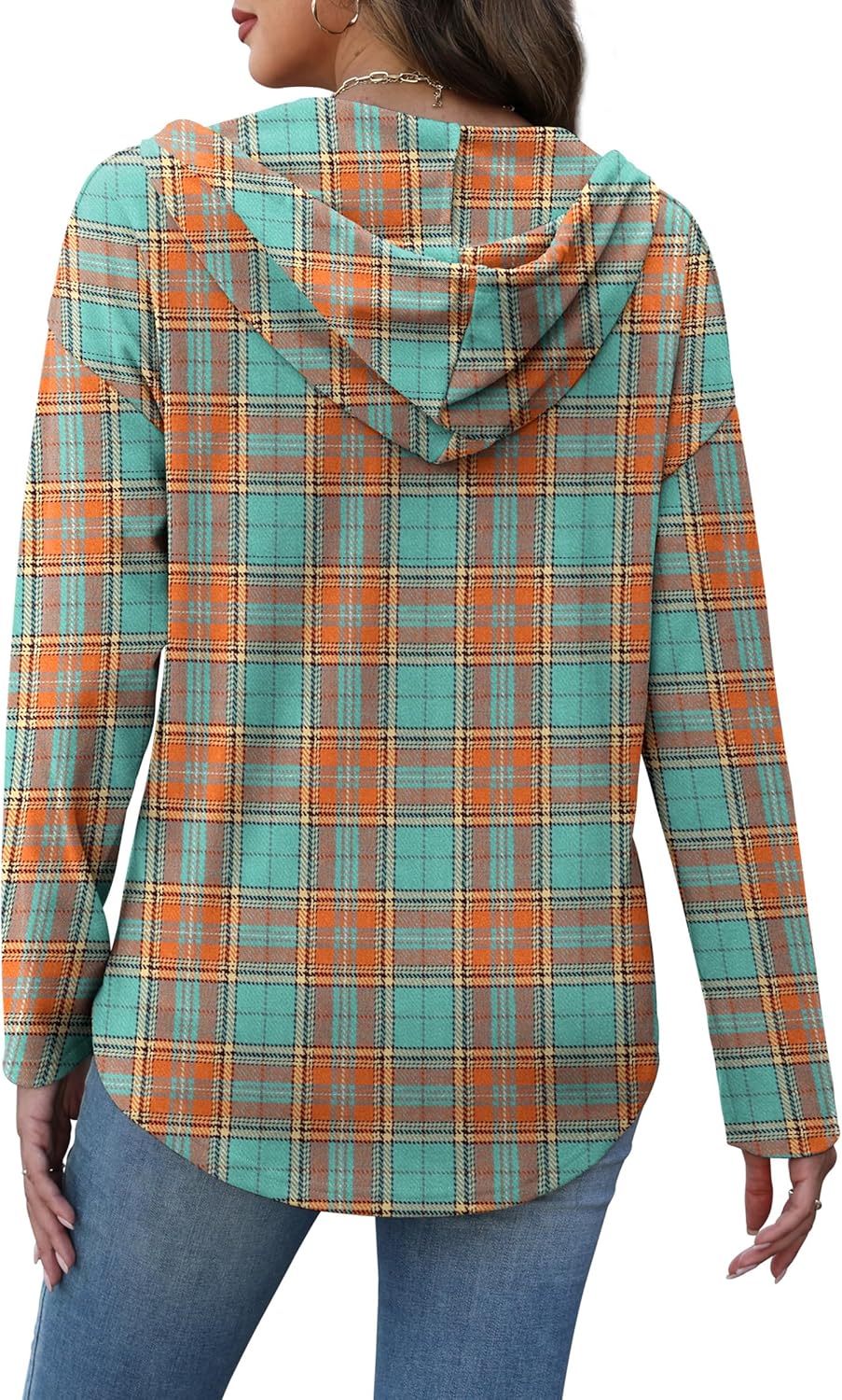 RUMIA Womens Tops V Neck Button Sweatshirt for Women Pullover Long Sleeve Shirts Fall Outfits 2025 Loose Fit S-3XL