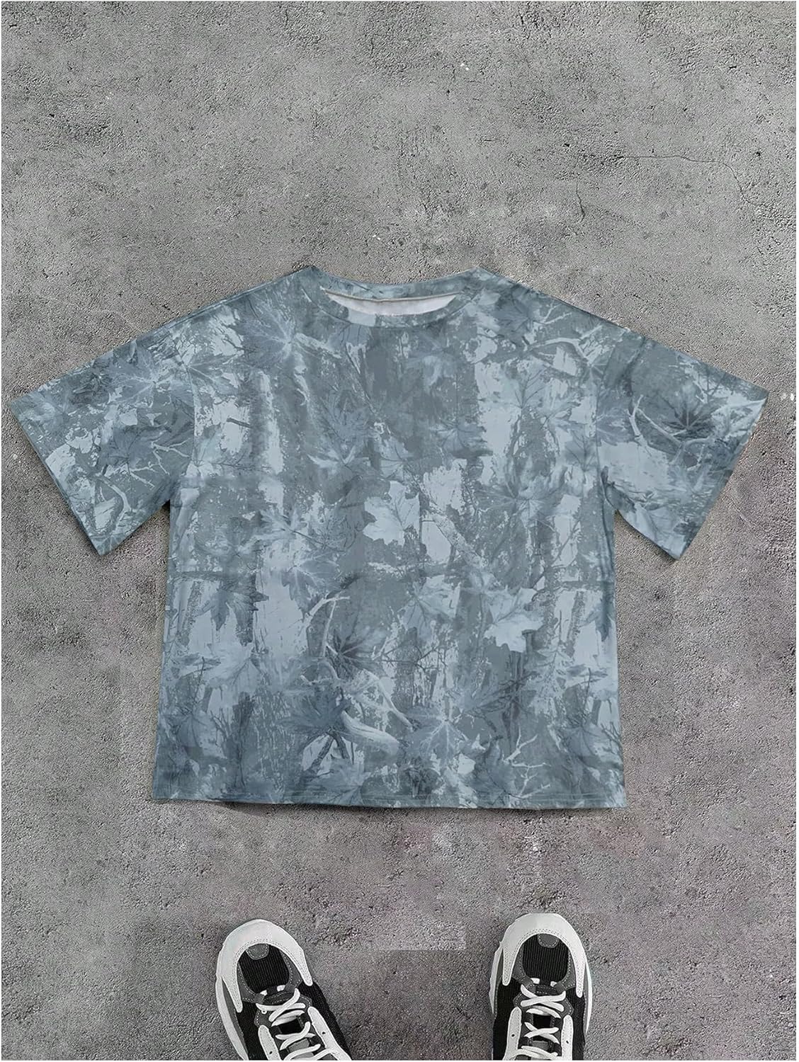 BEAUDRM Camiseta de manga corta con estampado de camuflaje Y2K para mujer, estilo vintage, cuello redondo, para verano