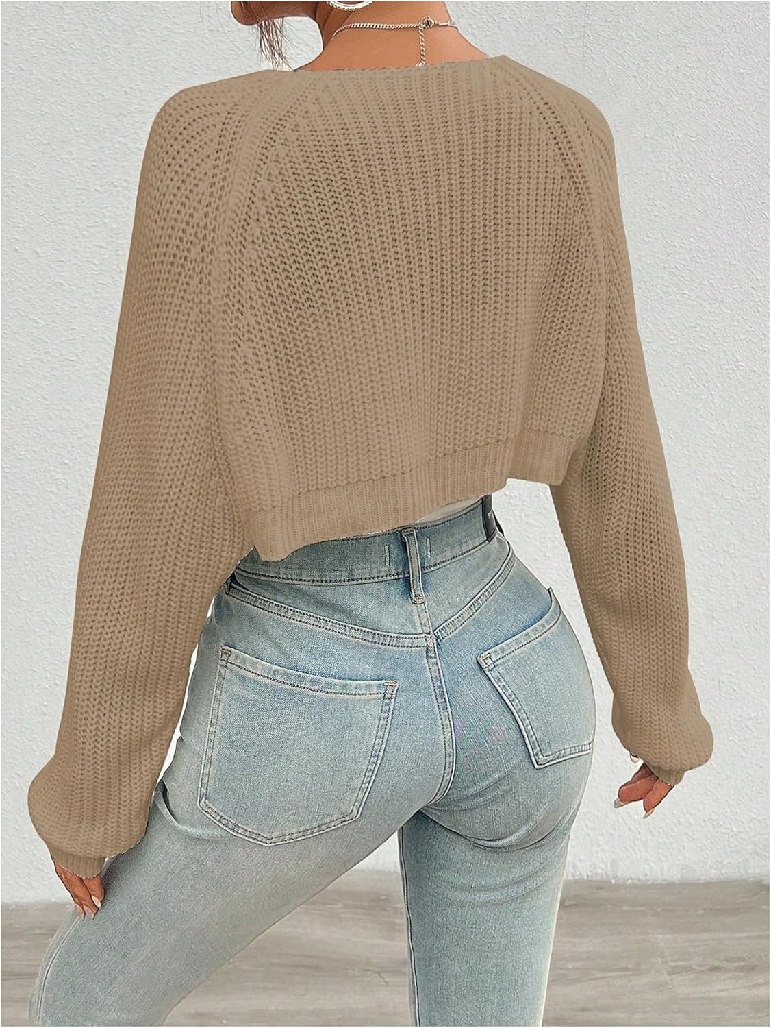 MakeMeChic Cardigã feminino de manga comprida com frente aberta