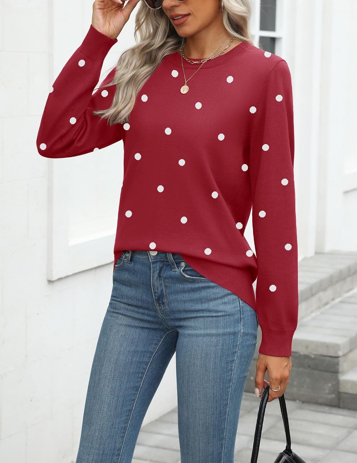 Zeagoo Womens 2025 Fall Sweaters Long Sleeve Tops Classic Crew Neck Pullover Sweaters Loose Dressy Casual Basic Clothes