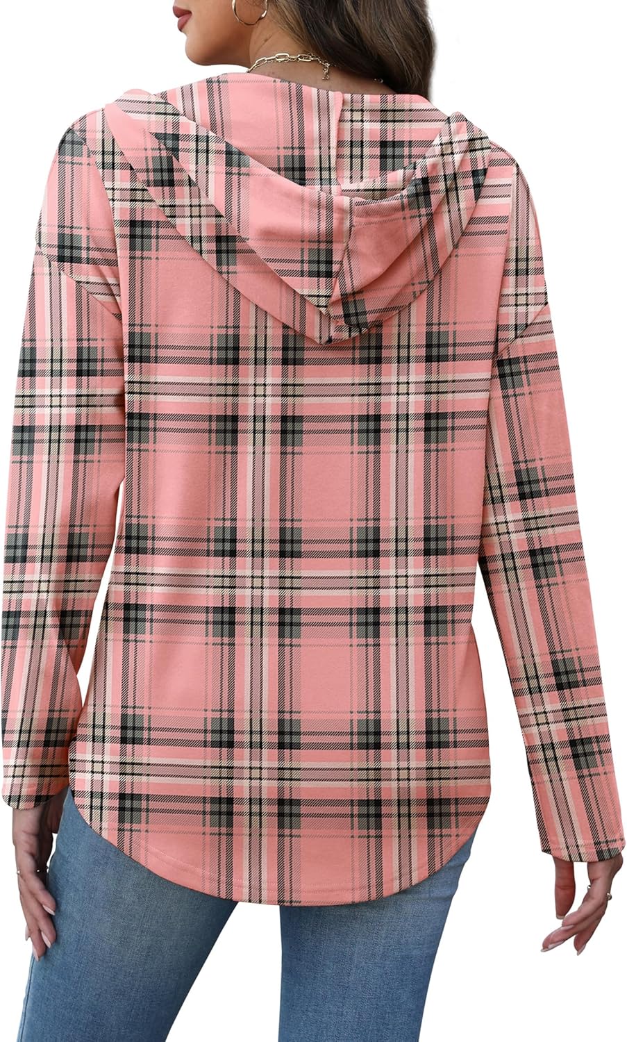 RUMIA Womens Tops V Neck Button Sweatshirt for Women Pullover Long Sleeve Shirts Fall Outfits 2025 Loose Fit S-3XL