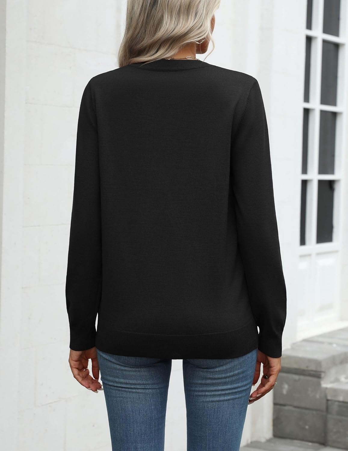 Zeagoo Womens 2025 Fall Sweaters Long Sleeve Tops Classic Crew Neck Pullover Sweaters Loose Dressy Casual Basic Clothes