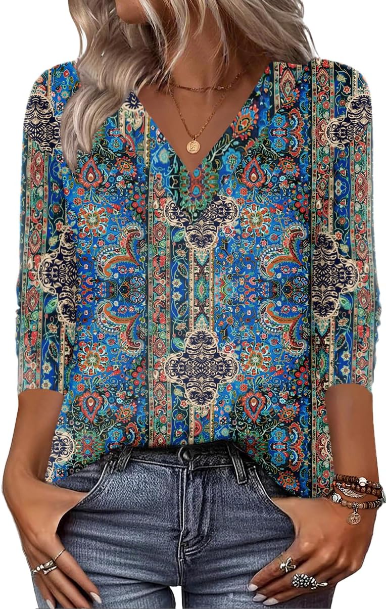 Zeagoo Women Long Sleeve Tops Dressy Casual V Neck Tshirts Basics Tee 2025 Fall Trendy Clothes