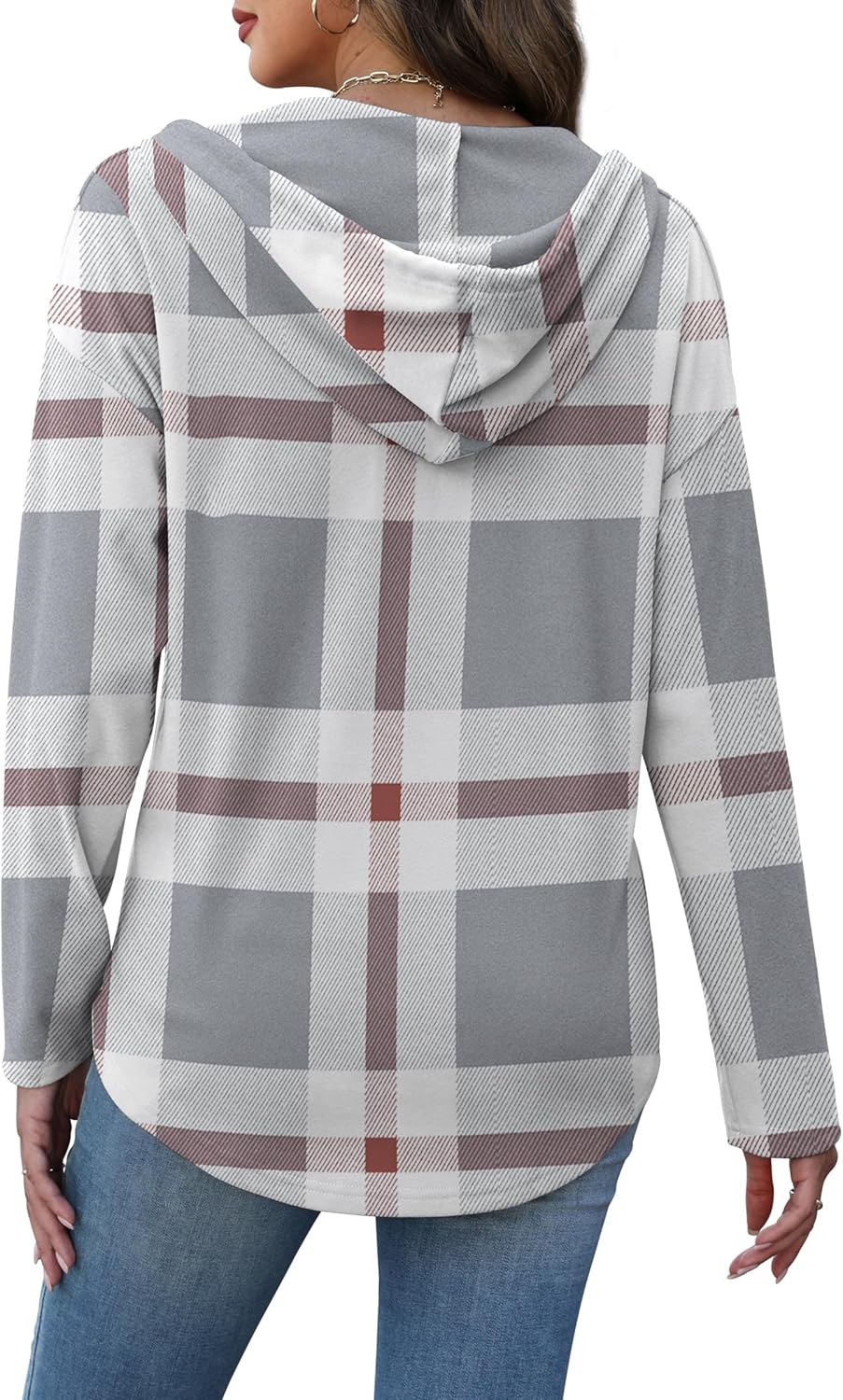 RUMIA Womens Tops V Neck Button Sweatshirt for Women Pullover Long Sleeve Shirts Fall Outfits 2025 Loose Fit S-3XL