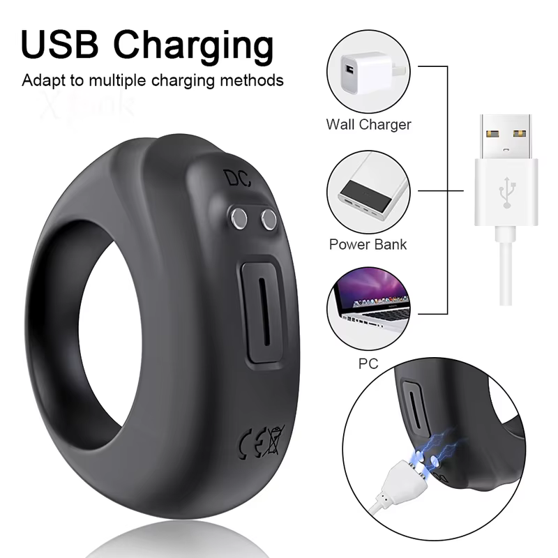 Smart APP-Controlled Vibrating Cock Ring – Silicone Delay Support Ring with Data Tracking