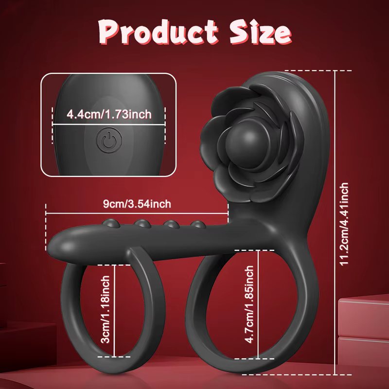 Vibrating Silicone Cock Ring – Delay Support & Dual Stimulation Ring for Men