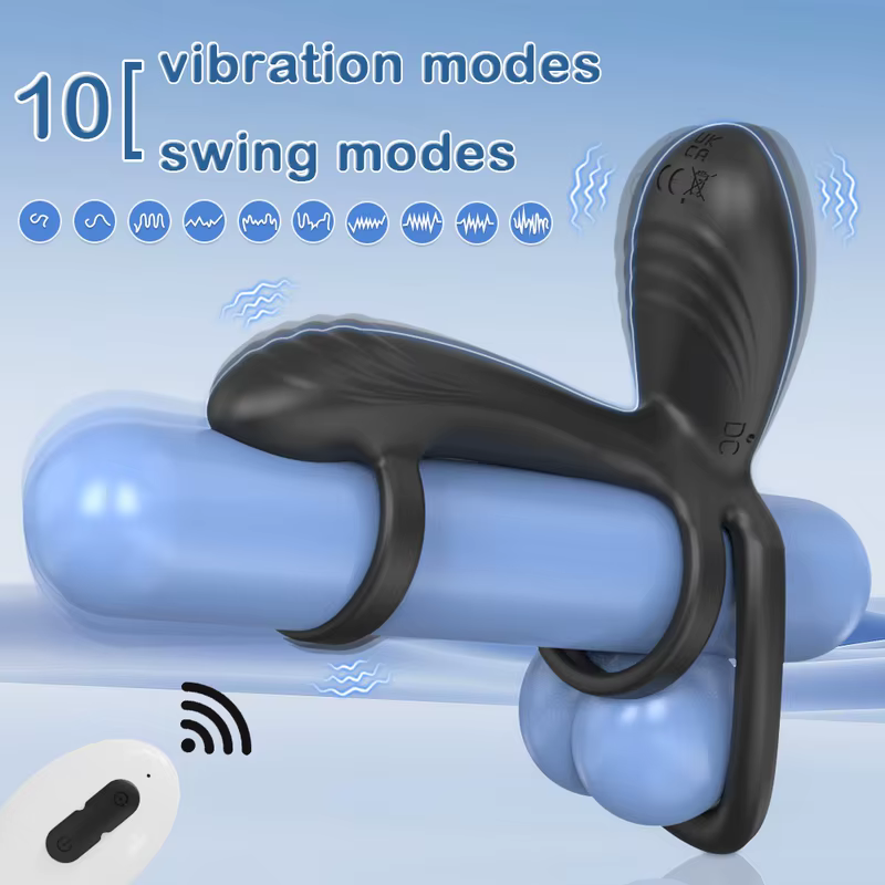 Remote Control Vibrating Cock Ring – Delay Support & 360° Rotating Prostate Massager