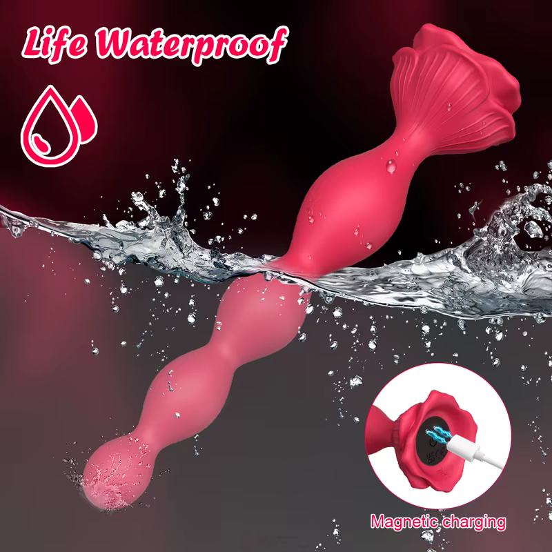 Silicone Vibrating Anal Beads – Prostate Massager & Butt Plug with Manual Control