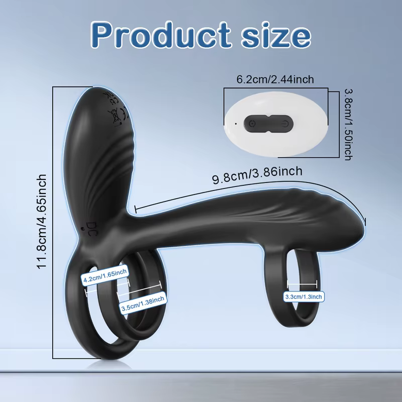 Remote Control Vibrating Cock Ring – Delay Support & 360° Rotating Prostate Massager