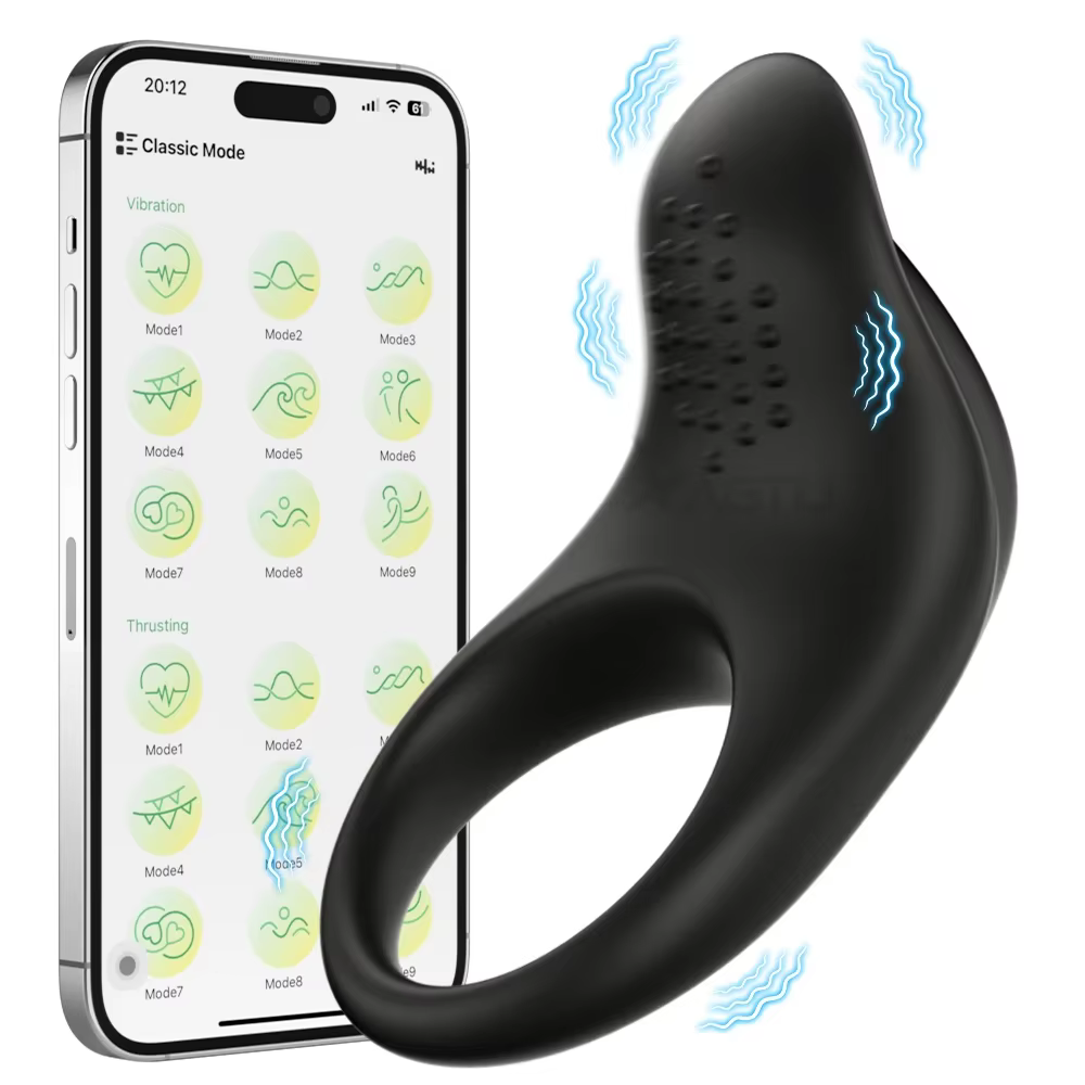 Couples APP Vibrating Ring – Delay Support Penis Ring with Clit & G-Spot Stimulation