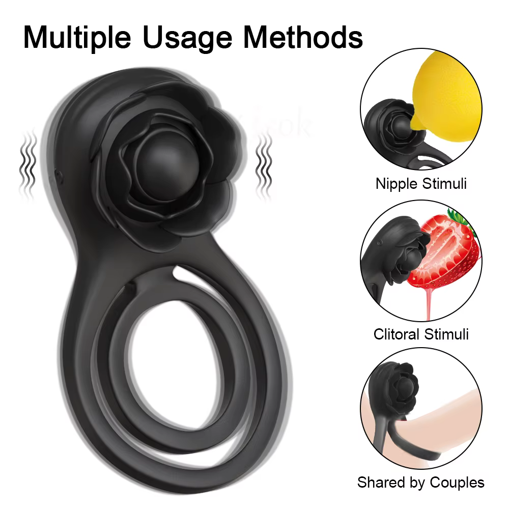 Vibrating Silicone Cock Ring – Delay Support & Dual Stimulation Ring for Men
