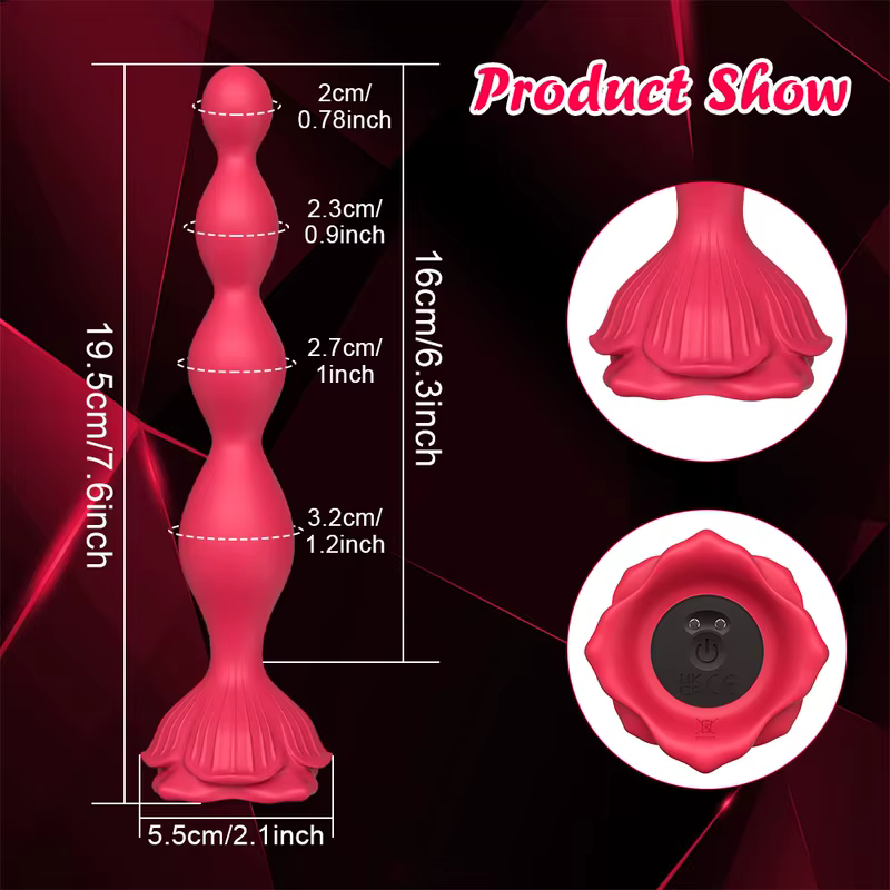 Silicone Vibrating Anal Beads – Prostate Massager & Butt Plug with Manual Control